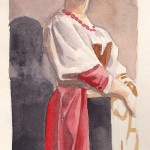 Watercolor rendition of a painting Watercolor rendition of a painting