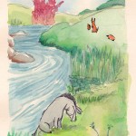 Watercolor reproduction of a Winnie-the-Pooh illustration Watercolor reproduction of a Winnie-the-Pooh illustration